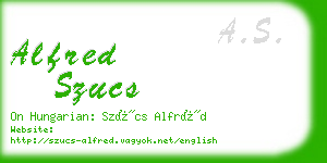alfred szucs business card